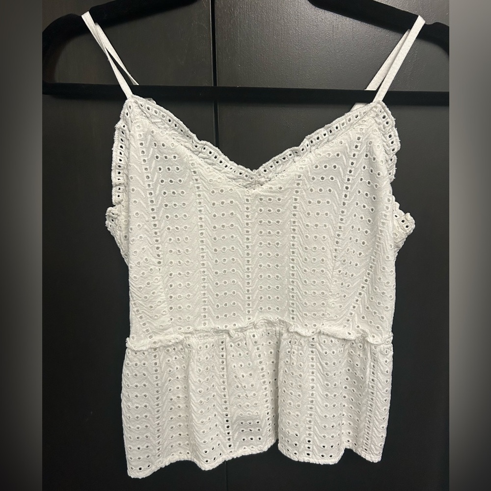 White Eyelet Lace Women's Top